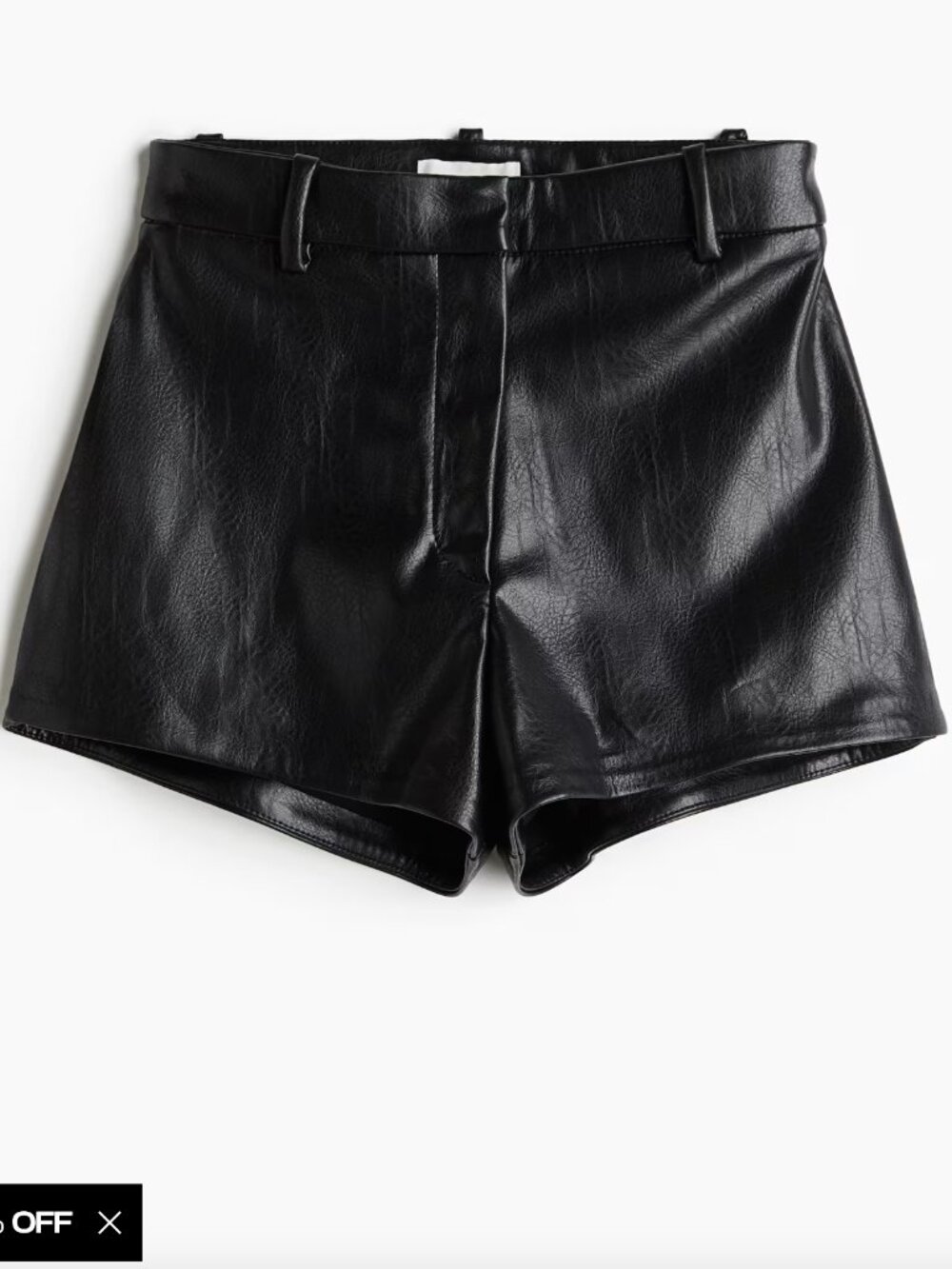 H&M Coated Black Mini Shorts